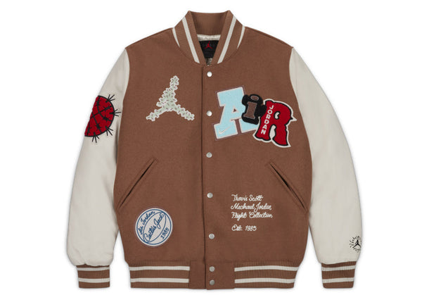 Veste universitaire Travis Scott x Jordan (tailles asiatiques) Marron antique