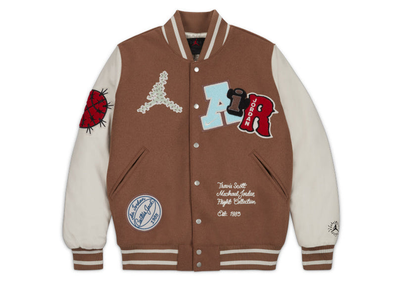 Veste universitaire Travis Scott x Jordan (tailles asiatiques) Marron antique