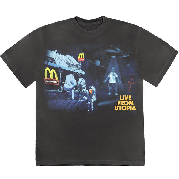 Travis Scott x McDonald's Live From Utopia T-Shirt Schwarz