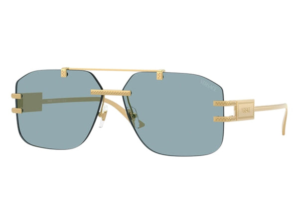 Lunettes de soleil aviateur Versace bleu or
