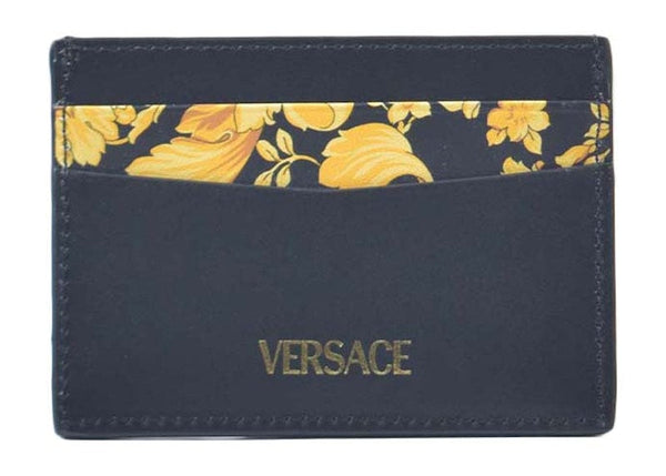 Porte-cartes Versace Barocco Print La Medusa Noir/Or