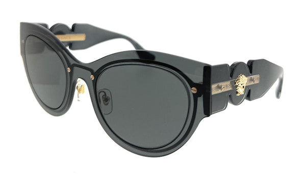 Lunettes de soleil œil de chat Versace transparentes gris foncé