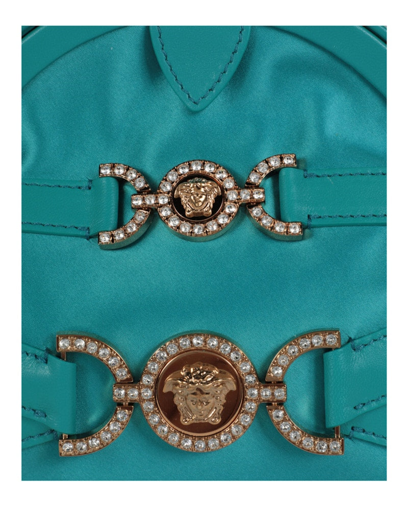 Sac à main Versace Crystal Medusa '95 en satin vert glacier