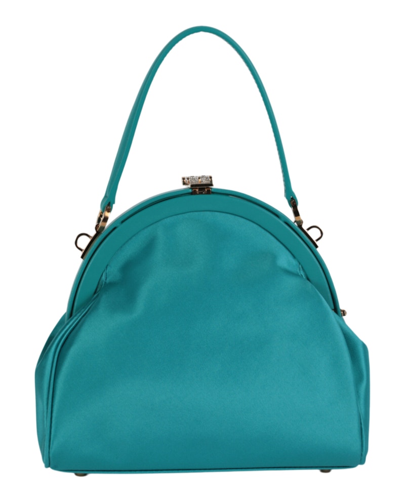 Sac à main Versace Crystal Medusa '95 en satin vert glacier