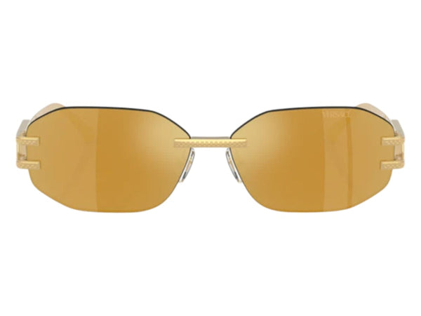 Lunettes de soleil géométriques Versace MarronDoréMarronMiroir Doré Doré