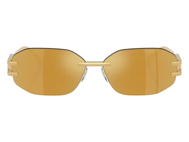 Lunettes de soleil géométriques Versace MarronDoréMarronMiroir Doré Doré