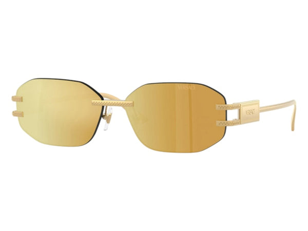Lunettes de soleil géométriques Versace MarronDoréMarronMiroir Doré Doré