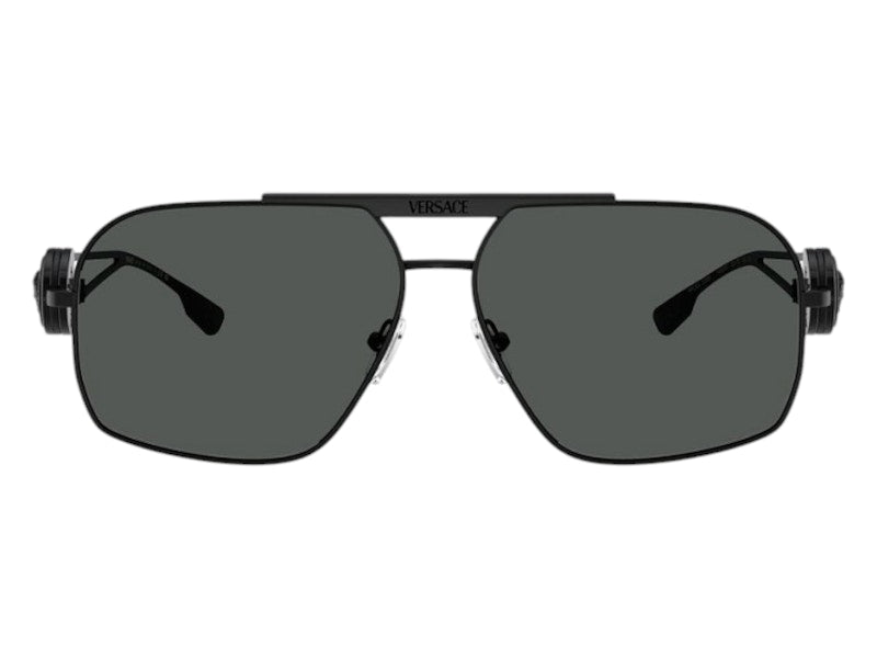 Lunettes de soleil géométriques Versace Gris Noir