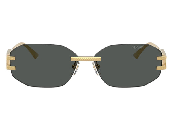 Lunettes de soleil géométriques Versace Gris Or