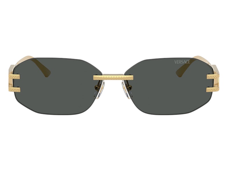 Versace Geometrische Sonnenbrille Grau Gold