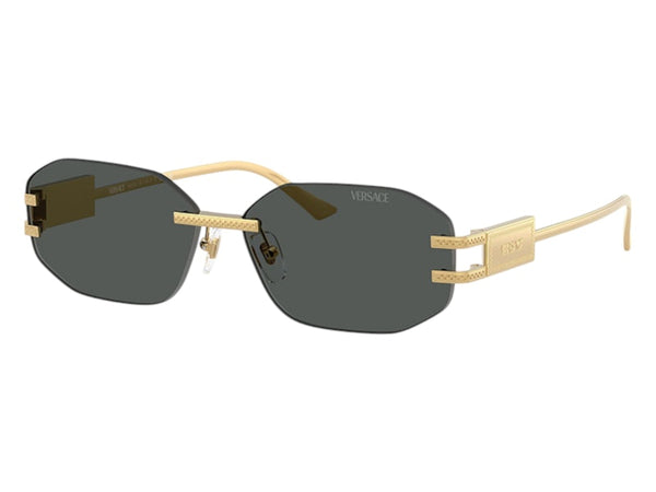 Lunettes de soleil géométriques Versace Gris Or
