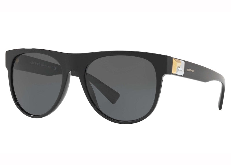Lunettes de soleil Versace Greca Tetris gris foncé/noir