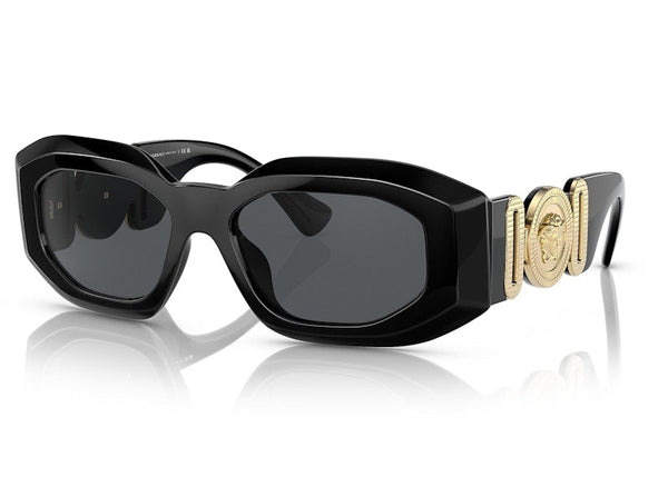 Lunettes de soleil irrégulières Versace noir/gris foncé