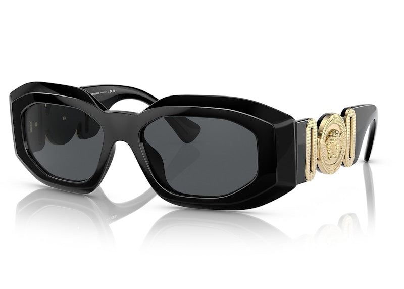 Lunettes de soleil irrégulières Versace noir/gris foncé