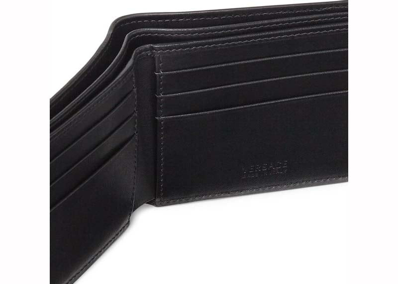 Versace La Greca Signature Geldbörse Schwarz/Grau