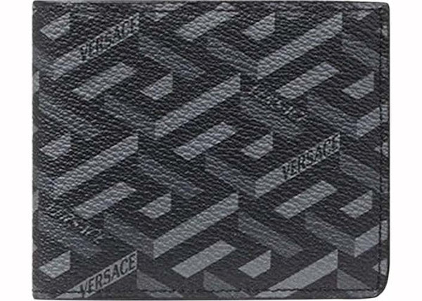 Portefeuille Versace La Greca Signature Noir/Gris