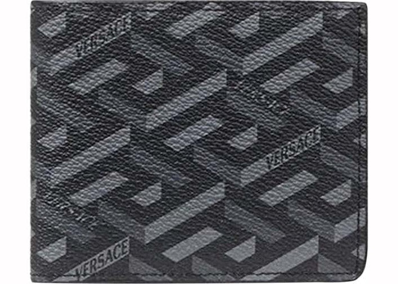 Versace La Greca Signature Geldbörse Schwarz/Grau