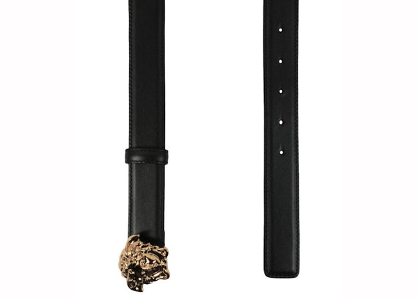 Ceinture en cuir à boucle Versace La Medusa Noir/Doré