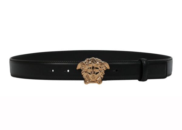 Ceinture en cuir à boucle Versace La Medusa Noir/Doré