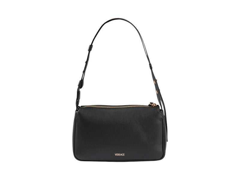 Versace Hobo-Schultertasche mit Medusa-Logo in Schwarz