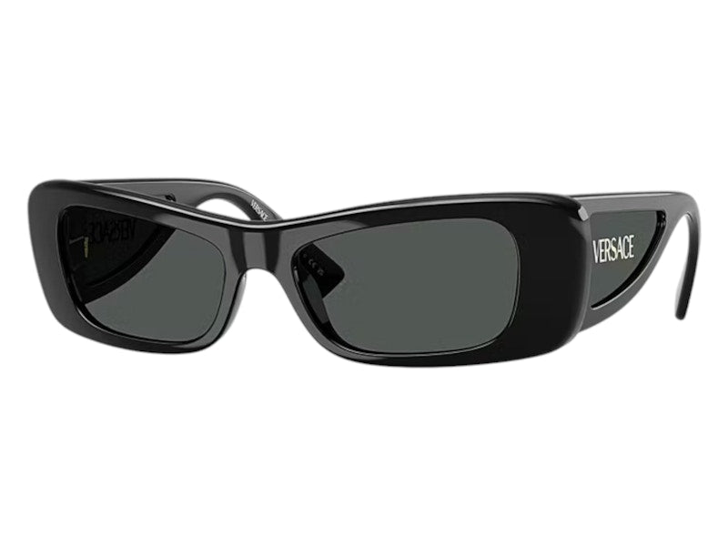 Lunettes de soleil ovales Versace gris noir