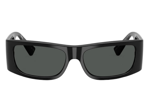 Lunettes de soleil rectangulaires Versace gris noir