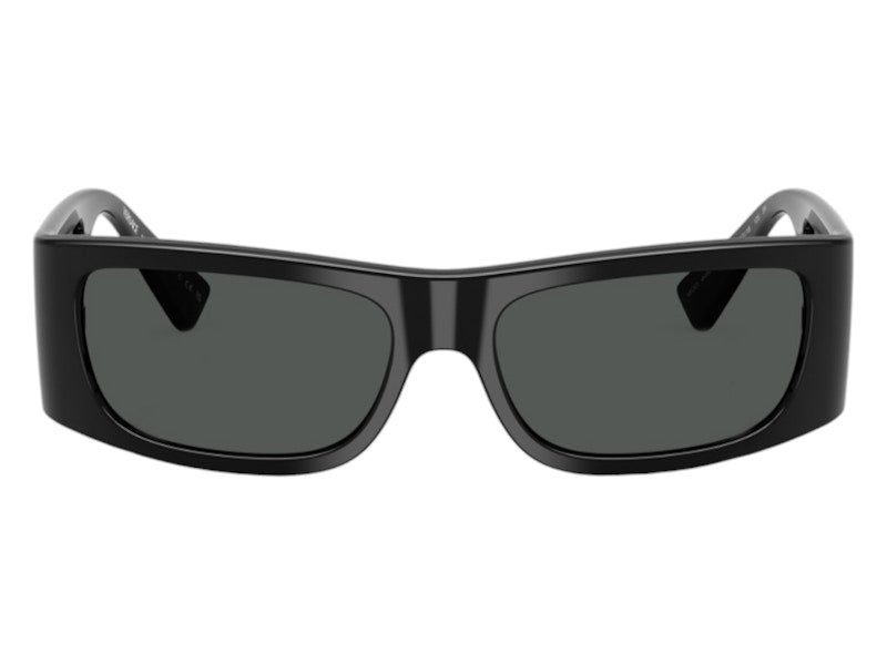 Lunettes de soleil rectangulaires Versace gris noir