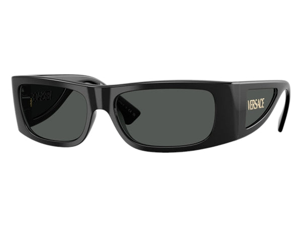 Lunettes de soleil rectangulaires Versace gris noir