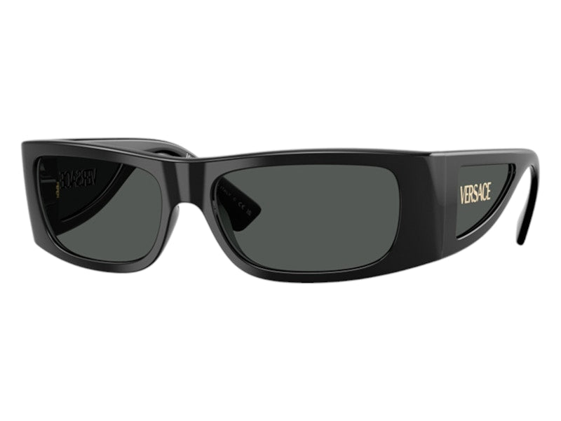 Lunettes de soleil rectangulaires Versace gris noir
