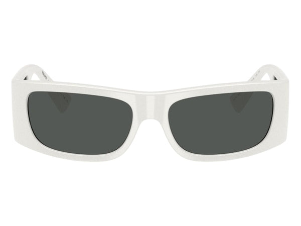 Lunettes de soleil rectangulaires Versace gris blanc