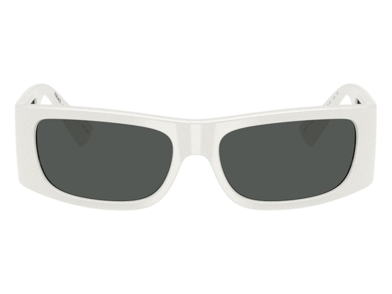 Versace Rechteckige Sonnenbrille Grau Weiß