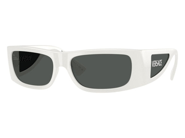 Lunettes de soleil rectangulaires Versace gris blanc