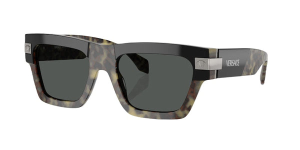 Lunettes de soleil rectangulaires Versace Havane