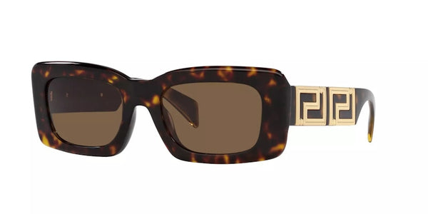 Lunettes de soleil rectangulaires Versace Havane/Marron foncé