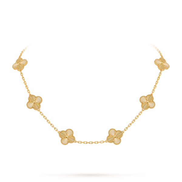 Vintage Alhambra necklace, 10 motifs 18K yellow gold