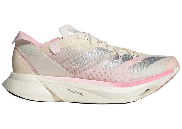 adidas Adizero Adios Pro 3 Chalk Blanc Argent Métallisé Rose Clair