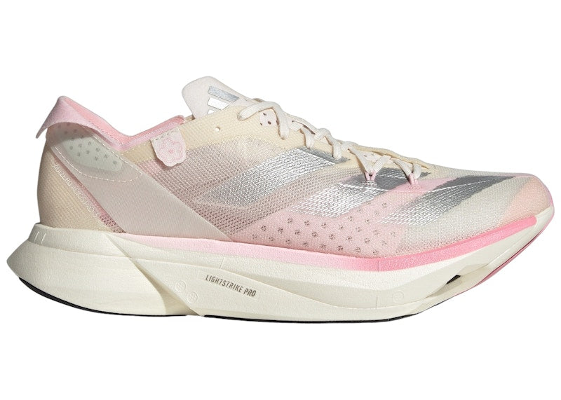 adidas Adizero Adios Pro 3 Chalk Blanc Argent Métallisé Rose Clair