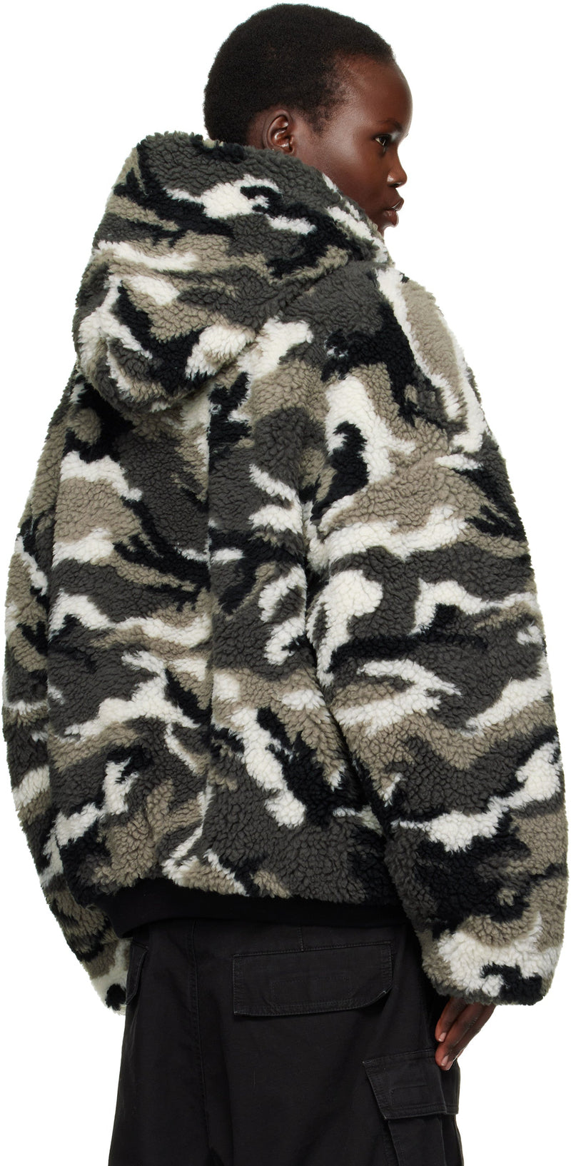 Sweat à capuche zippé Balenciaga Gray Ski en polaire camouflage gris 