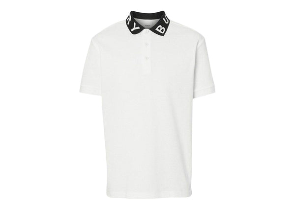 Polo Burberry Ryland à col et logo blanc/noir