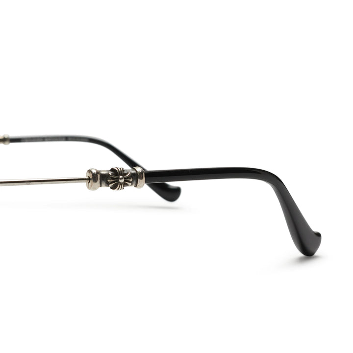 Lunettes de soleil personnalisées Chrome Hearts Pills III en argent et marron taille diamant