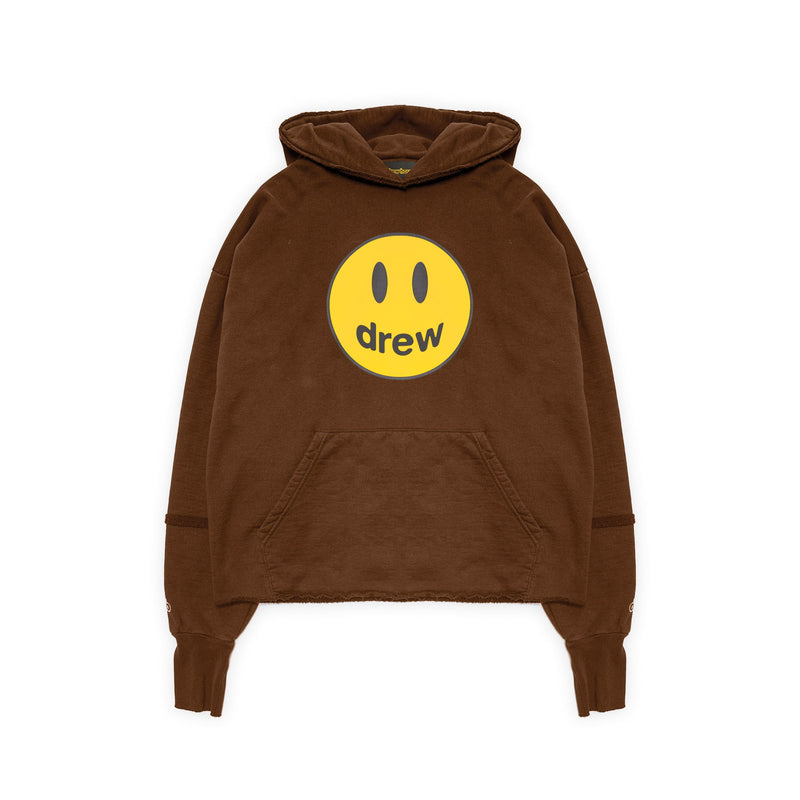 Sweat à capuche déconstruit marron avec mascotte de la maison Drew 