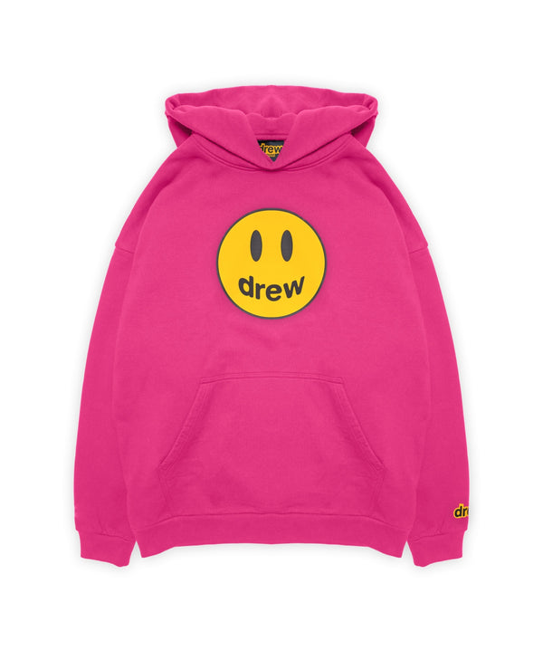 Sweat à capuche magenta avec mascotte de la maison Drew