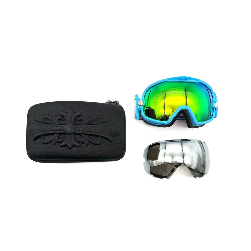 Chrome Hearts SILVER MORNING Blue Ski Cross Goggles