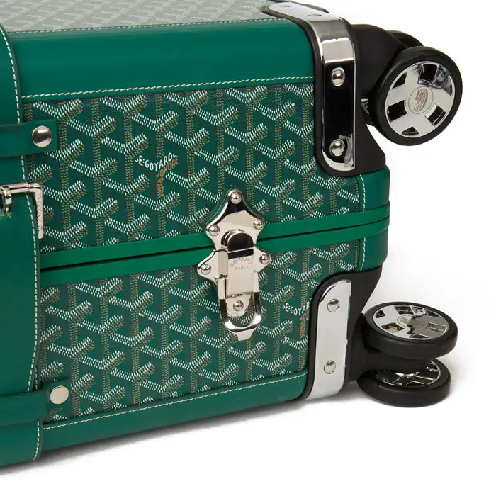 Toile enduite Goyard Chevron Vert Bourget PM