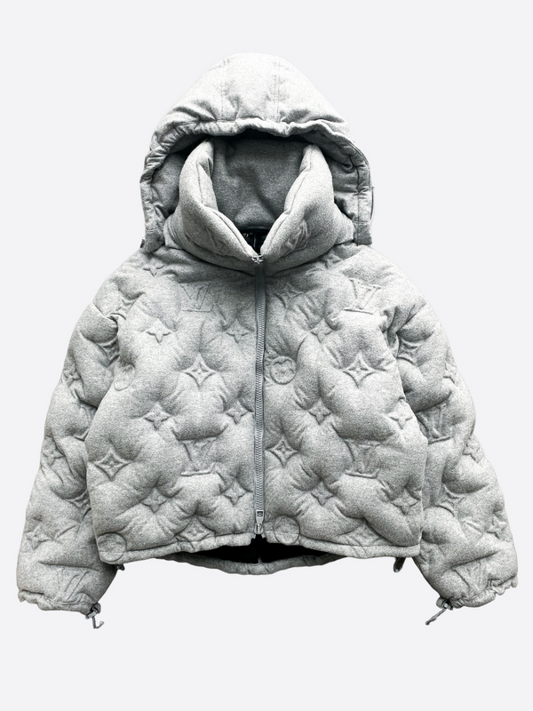 Louis Vuitton Boyhood Pufferjacke in Grau mit Monogramm 
