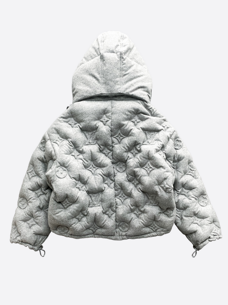 Louis Vuitton Boyhood Pufferjacke in Grau mit Monogramm 