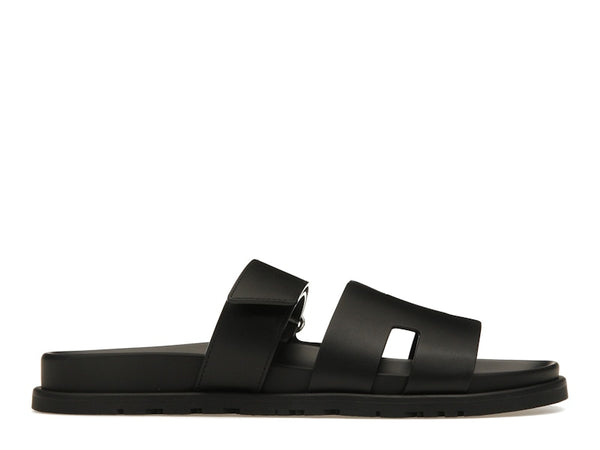 Hermes Chypre Sandal Noir Calfskin Leather