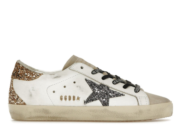 Golden Goose Super-Star Blanc Argent Or Paillettes (Femme) 