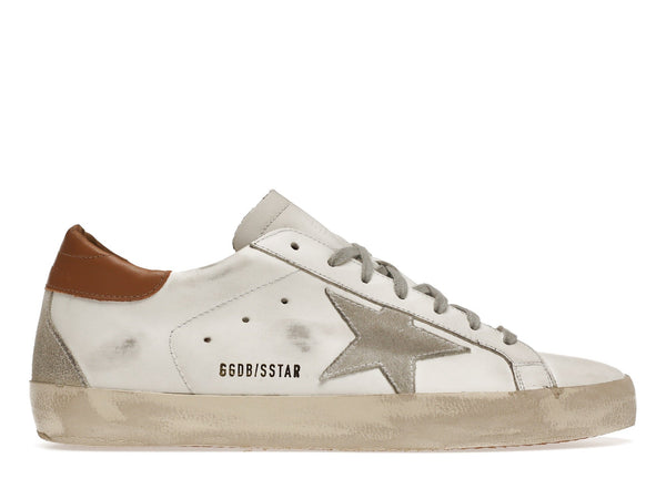 Golden Goose Super-Star Blanc Vacchetta Tan Gris Daim Patch 