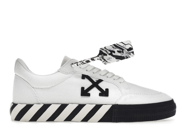 OFF-WHITE Baskets basses vulcanisées en toile Blanc Noir